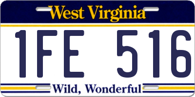 WV license plate 1FE516