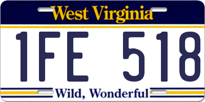 WV license plate 1FE518