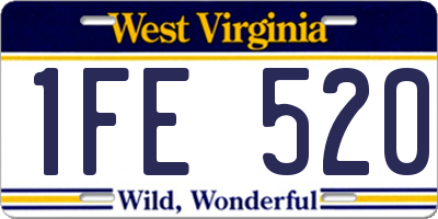 WV license plate 1FE520
