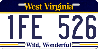 WV license plate 1FE526