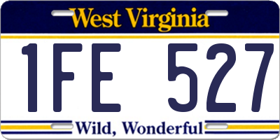 WV license plate 1FE527