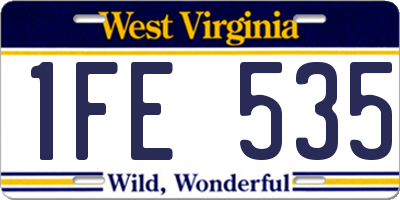 WV license plate 1FE535