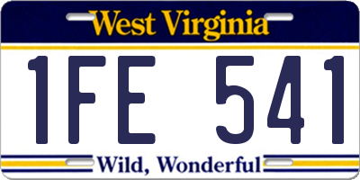 WV license plate 1FE541