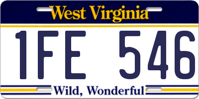 WV license plate 1FE546