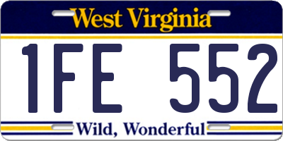 WV license plate 1FE552