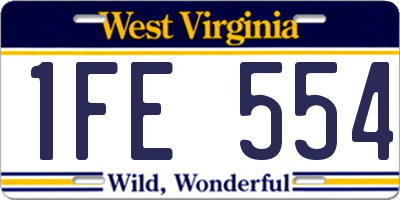 WV license plate 1FE554