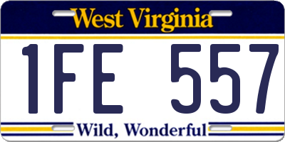 WV license plate 1FE557