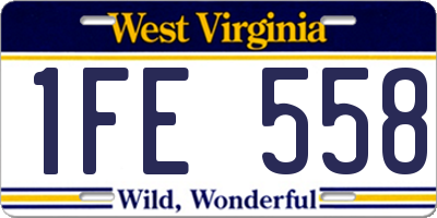 WV license plate 1FE558