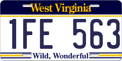 WV license plate 1FE563