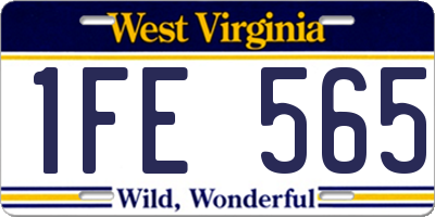WV license plate 1FE565