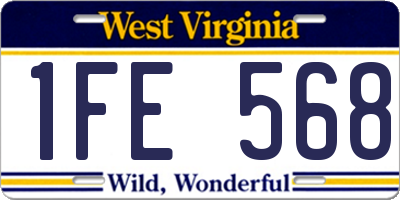 WV license plate 1FE568