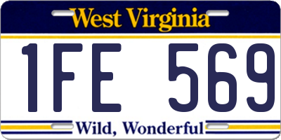 WV license plate 1FE569