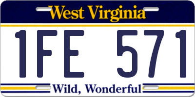 WV license plate 1FE571