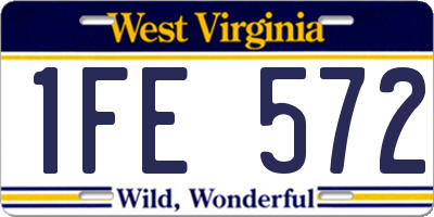 WV license plate 1FE572