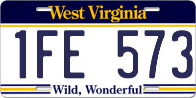WV license plate 1FE573
