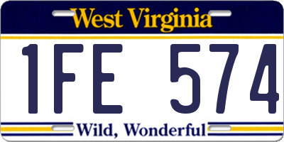 WV license plate 1FE574