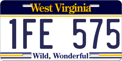 WV license plate 1FE575