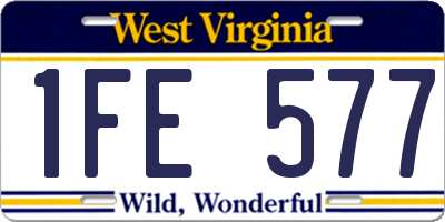 WV license plate 1FE577