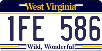 WV license plate 1FE586
