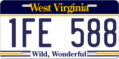 WV license plate 1FE588