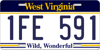 WV license plate 1FE591