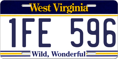 WV license plate 1FE596