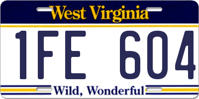 WV license plate 1FE604