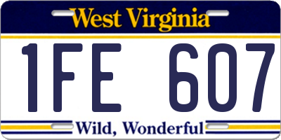 WV license plate 1FE607