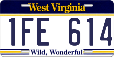 WV license plate 1FE614