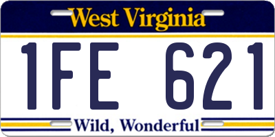 WV license plate 1FE621