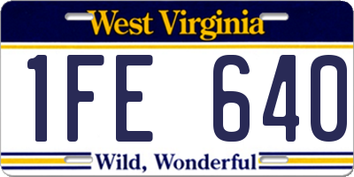 WV license plate 1FE640