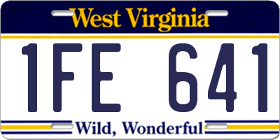 WV license plate 1FE641