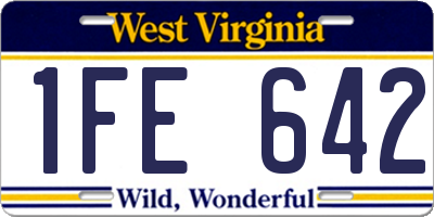WV license plate 1FE642