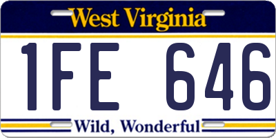 WV license plate 1FE646