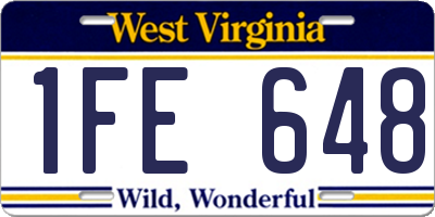 WV license plate 1FE648