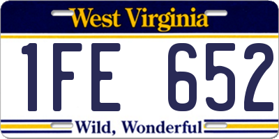 WV license plate 1FE652