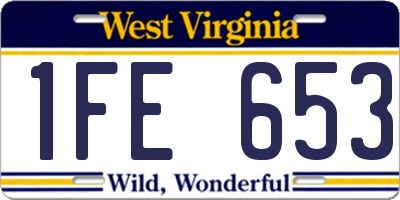 WV license plate 1FE653