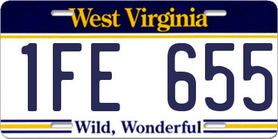 WV license plate 1FE655