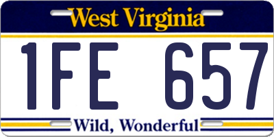 WV license plate 1FE657