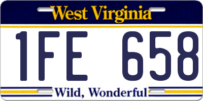 WV license plate 1FE658