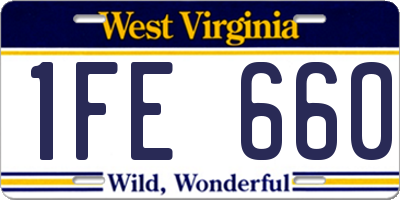 WV license plate 1FE660