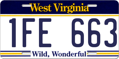 WV license plate 1FE663