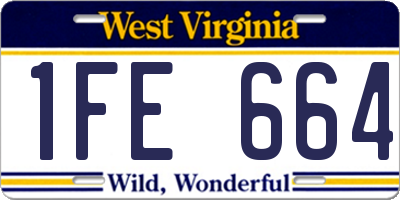 WV license plate 1FE664