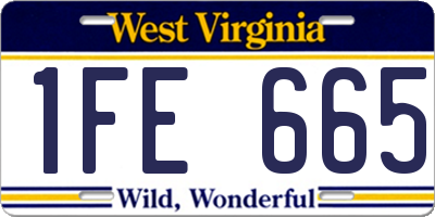 WV license plate 1FE665
