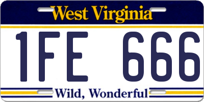 WV license plate 1FE666