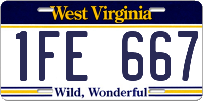 WV license plate 1FE667