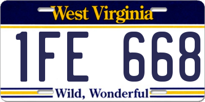 WV license plate 1FE668