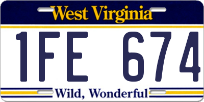 WV license plate 1FE674