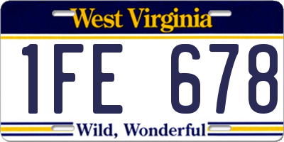 WV license plate 1FE678