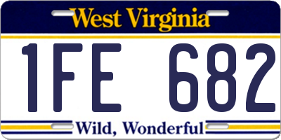WV license plate 1FE682